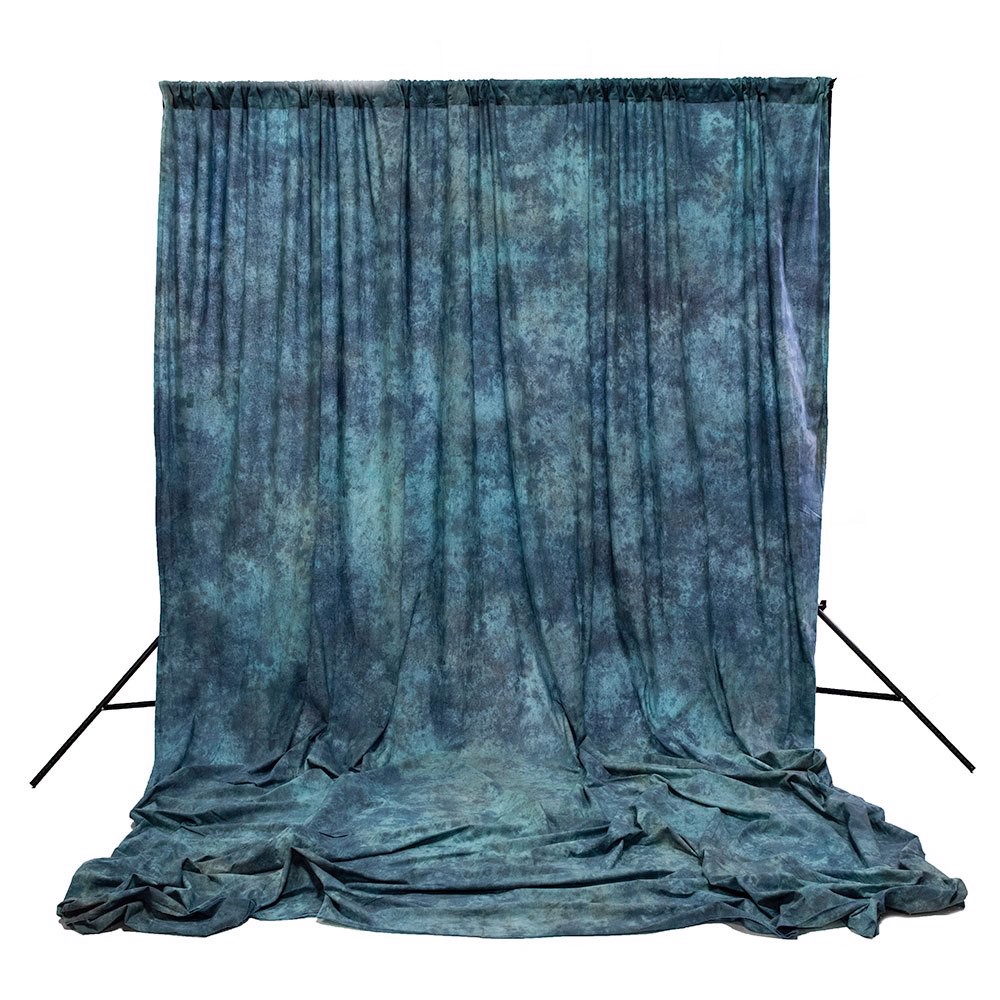 Apex Blue Crushed Muslin Backdrop (10' x 12')