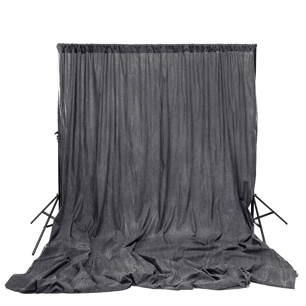 Dark Gray Washed Muslin Backdrop (10' x 12')