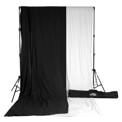 Savage White Solid Colored Muslin Backdrop (10' x 12') with Port-A-Stand SA 01PAS-12