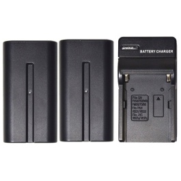 Lithium Ion Battery 2-Pack & Charger (Sony Style NP-F750)
